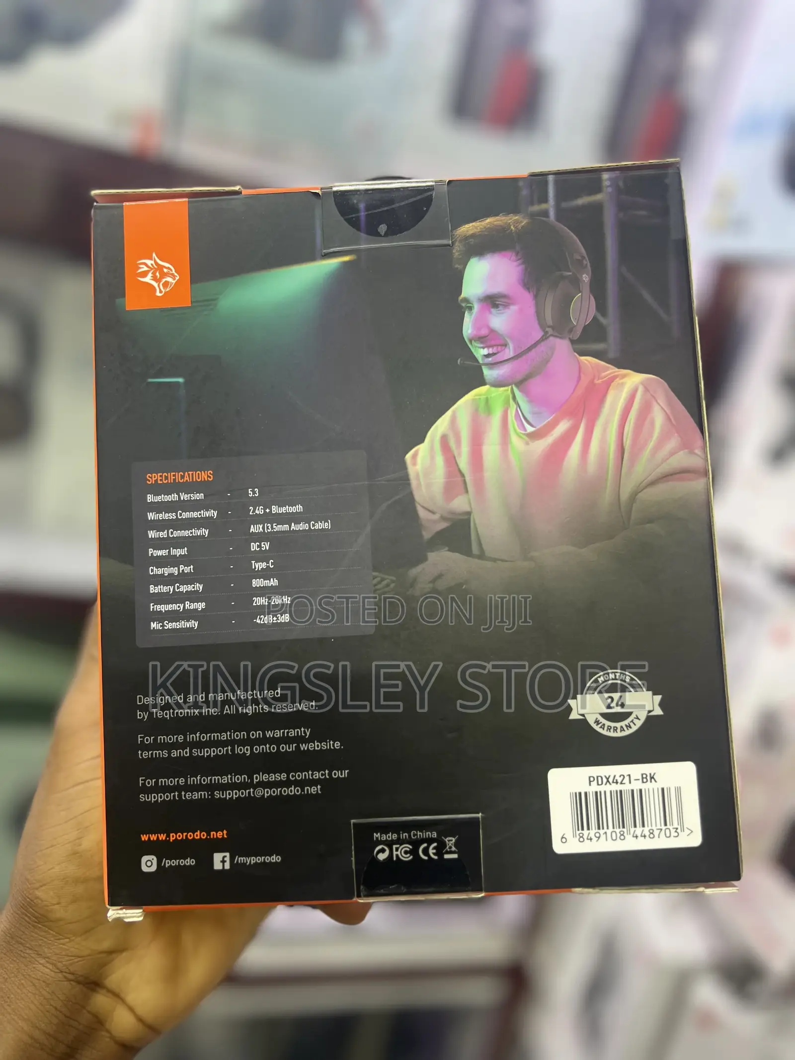 Porodo Gaming Triple-Mode Gaming Headphone - Black