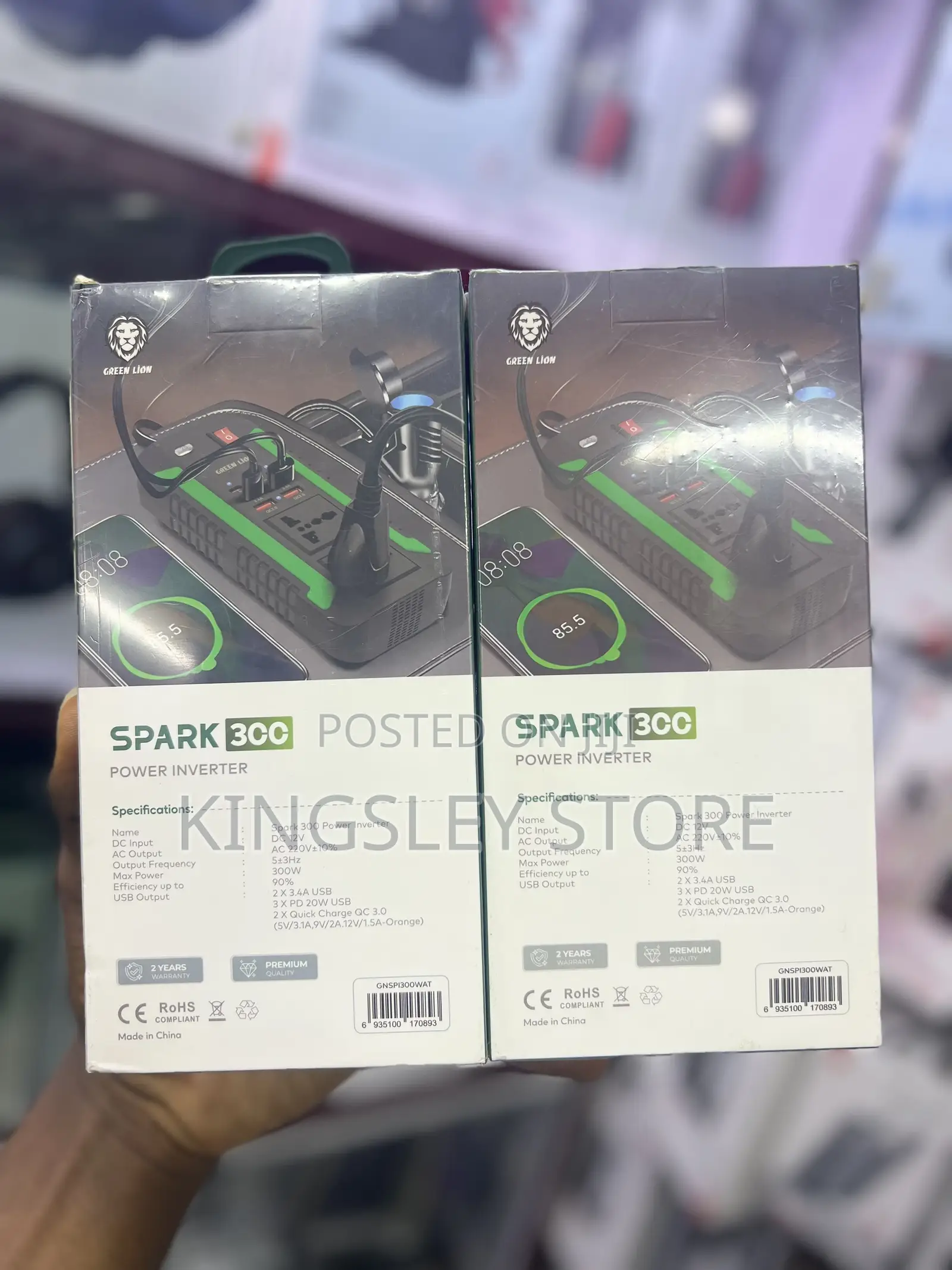 Green Lion Spark 300 Power Inverter - Black