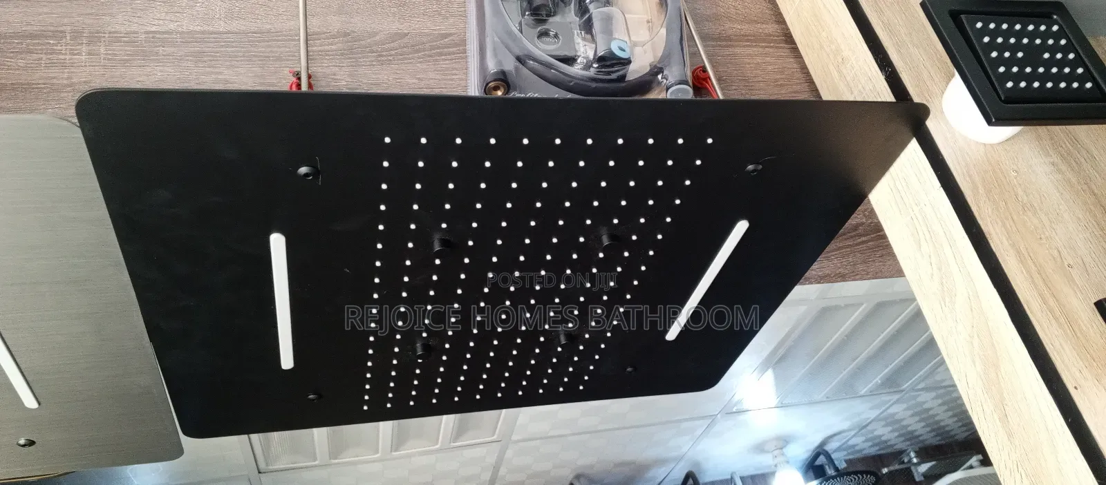 Black Matte Square Ceiling Rain Shower Multiple Body Jets