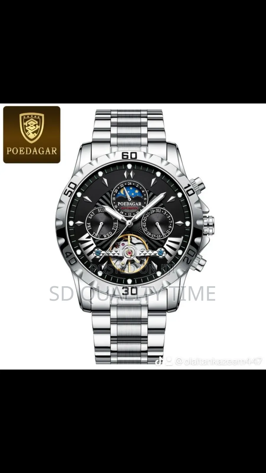 Poedagar Mechanical Steel Watch