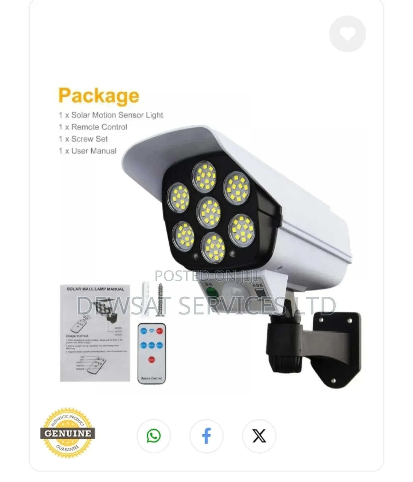 Motion Sensor Solar Outdoor Light 77smd Led