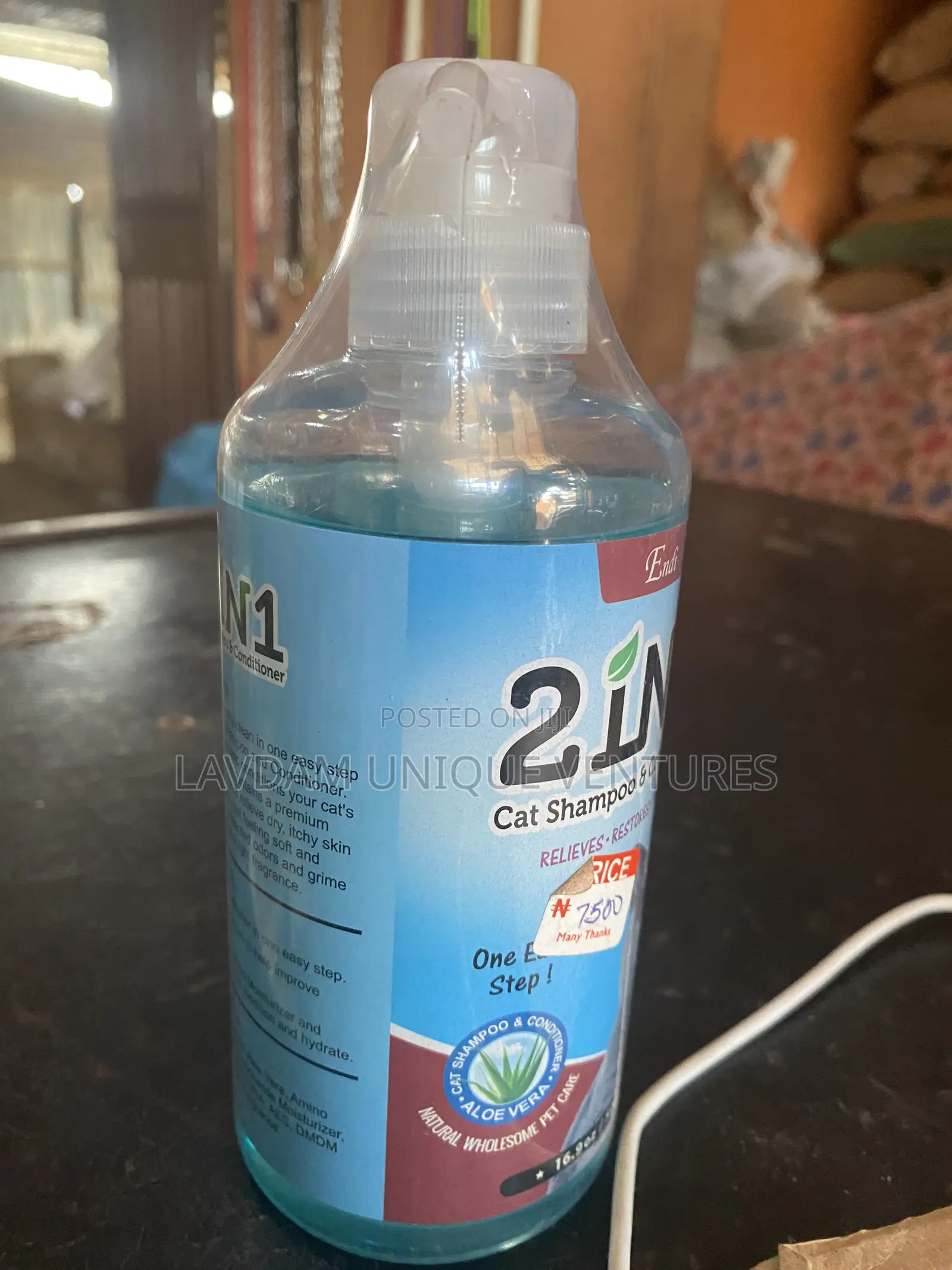 Endi 2‐In‐1 Cat Shampoo Conditioner –500 Ml With Aloe Vera