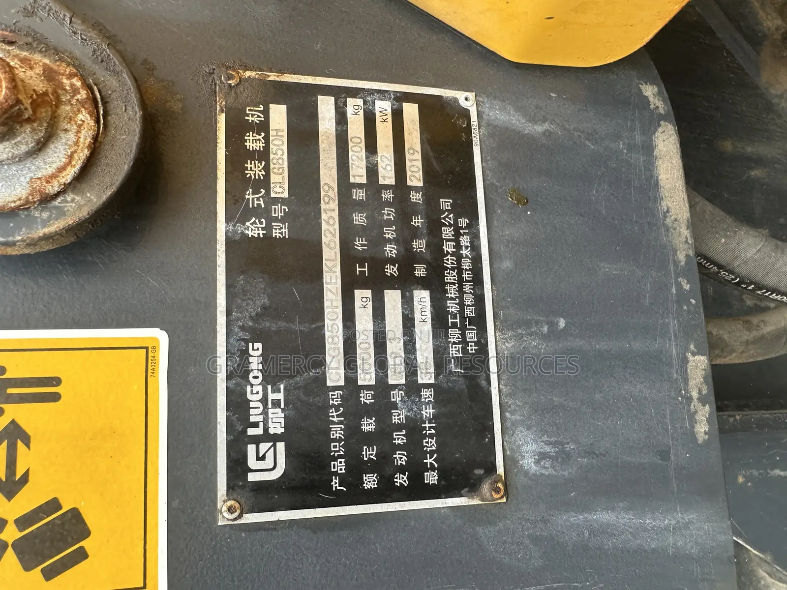 Foreign Used 2019 Liugong 850h Wheel Loader for Sale