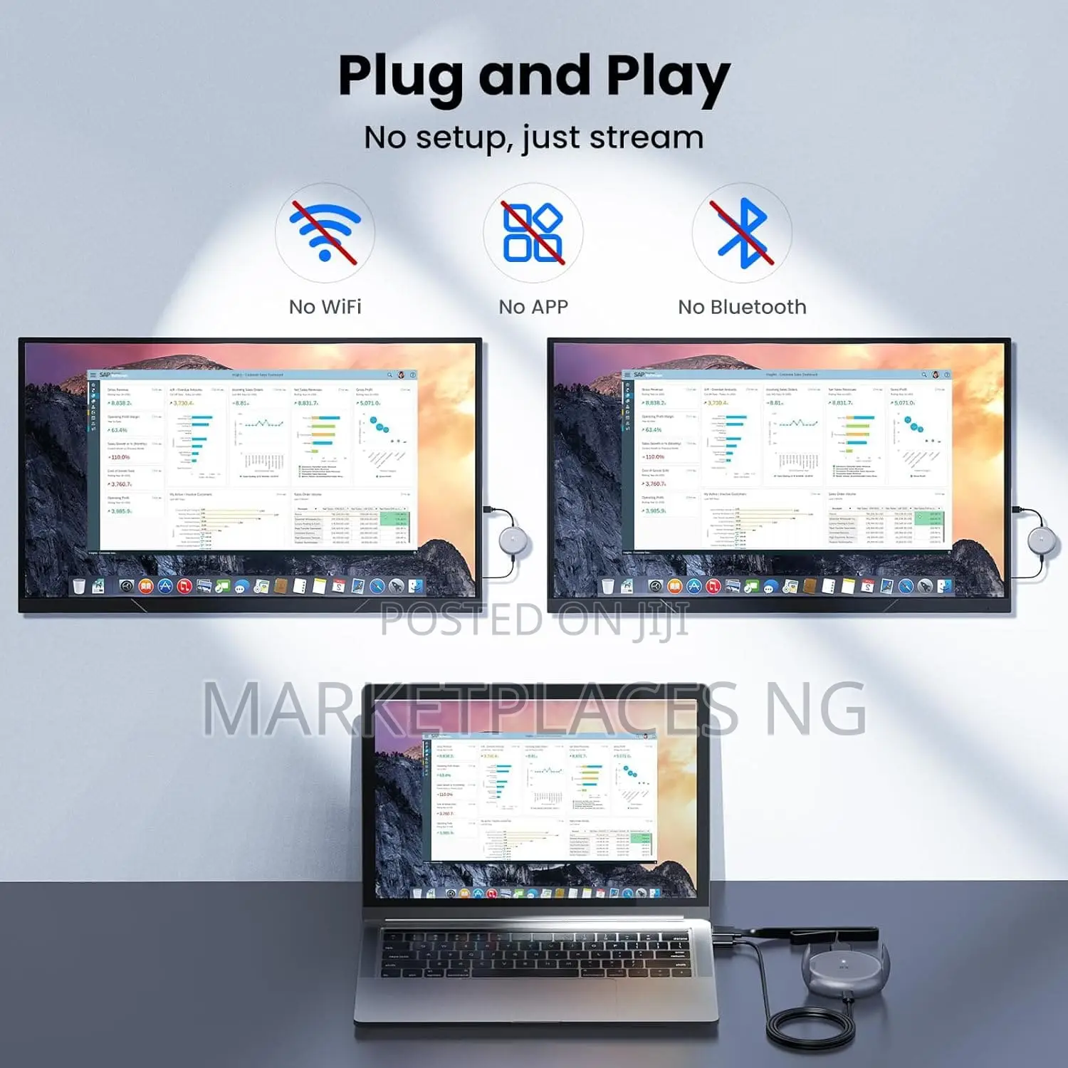 Wireless Hdmi Extender Kit for 2 Screens - 1080p Full Hd