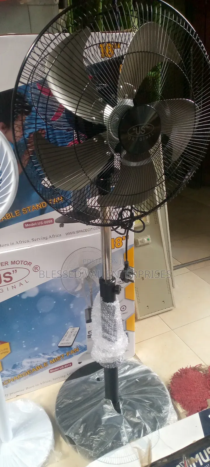 Us Original Rechargeable Stand Fan 100% Copper Motor