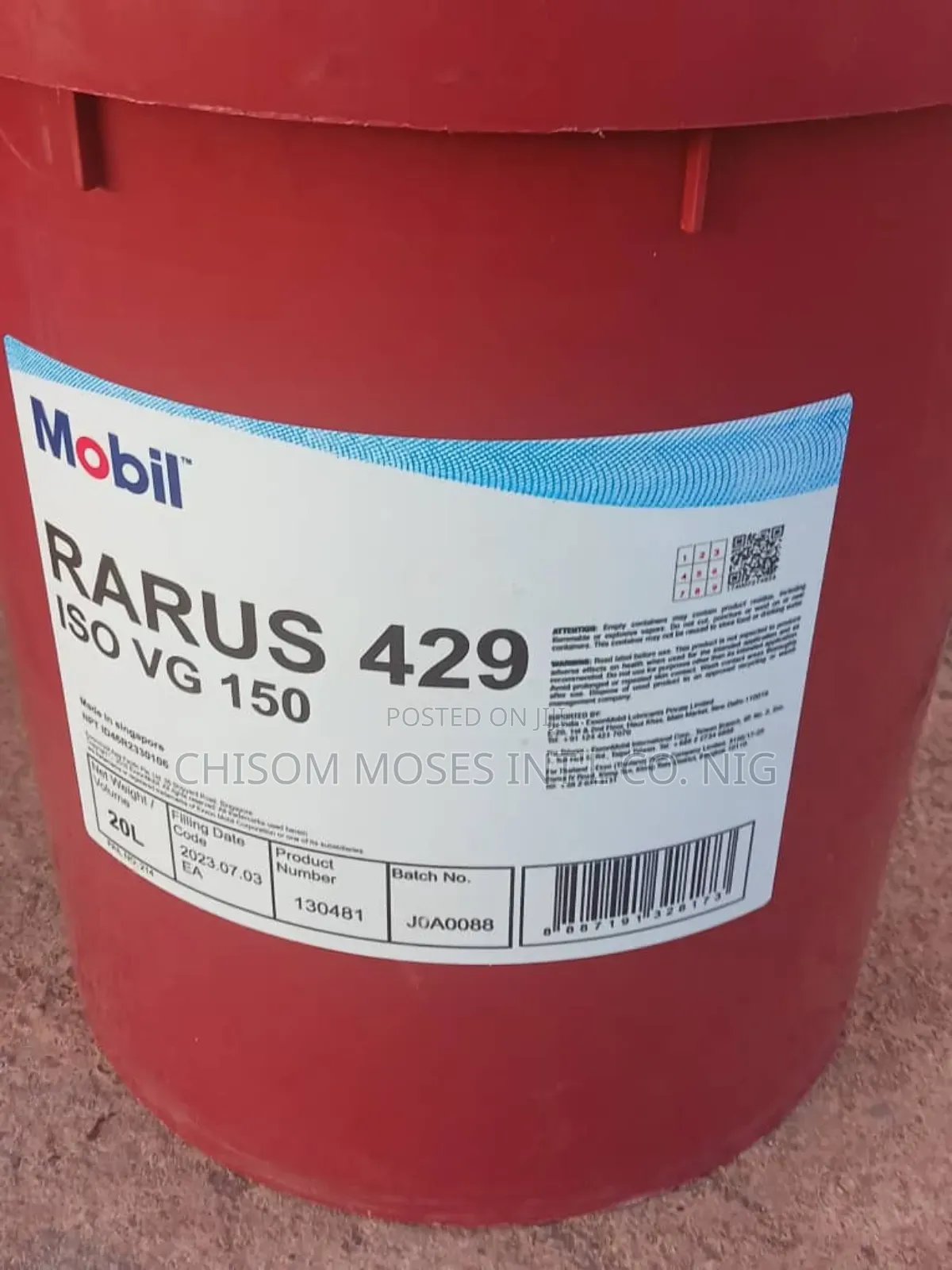 Mobil Rarus 429 Iso Vg 150 Compressor Oil