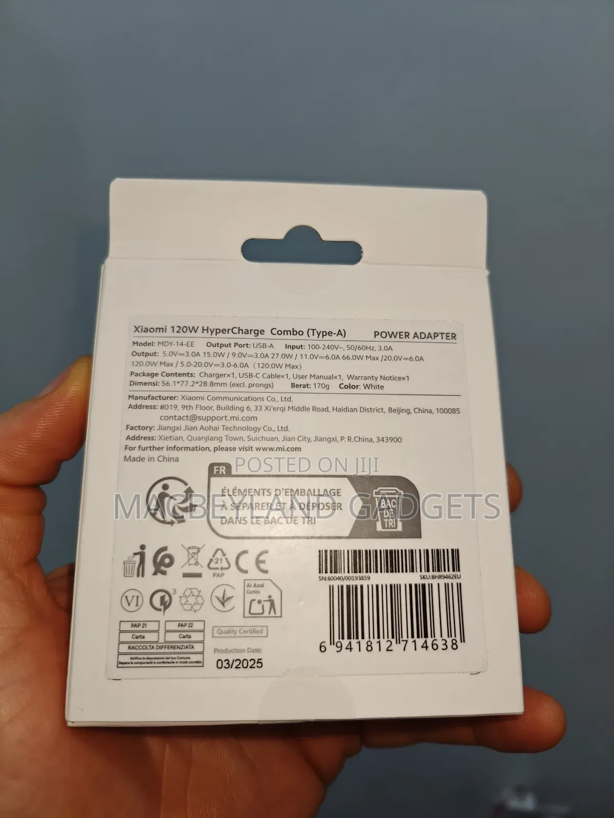 Original Xiaomi 120 Watts Charger Plus Cable