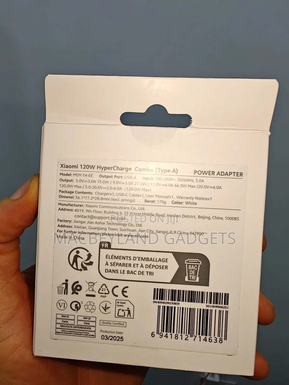Original Xiaomi 120 Watts Charger Plus Cable
