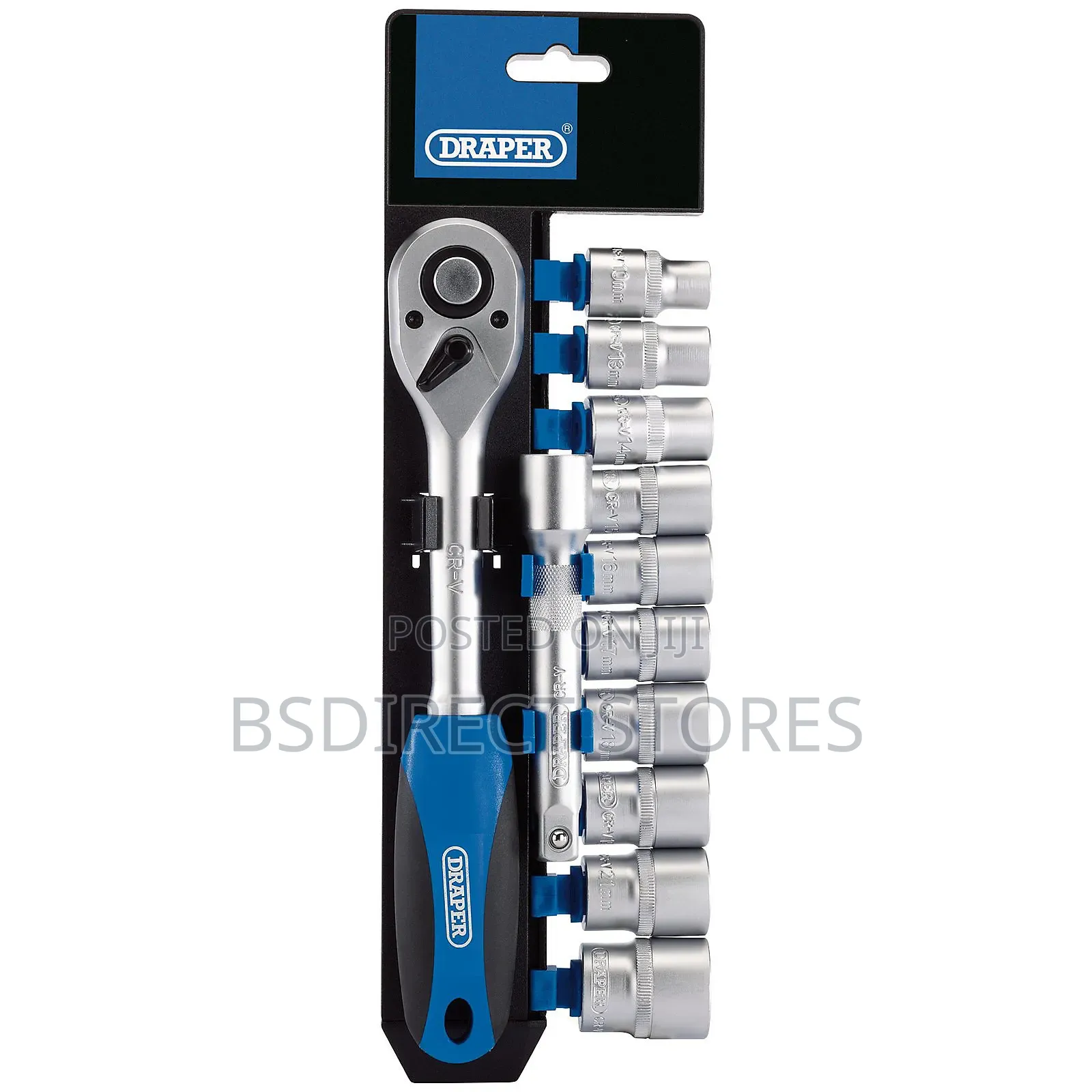 Draper 1/2" Sq. Dr. Metric Socket and Ratchet Set 12 Piece