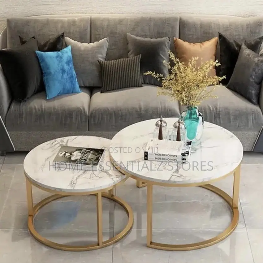 2 Pieces Set of 80cm and 60cm Double Center Tables
