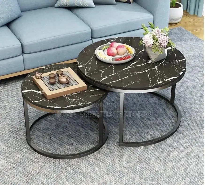 2 Pieces Set of 80cm and 60cm Double Center Tables