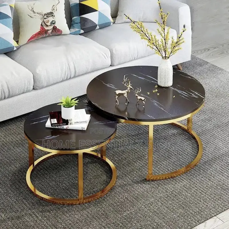 2 Pieces Set of 80cm and 60cm Double Center Tables
