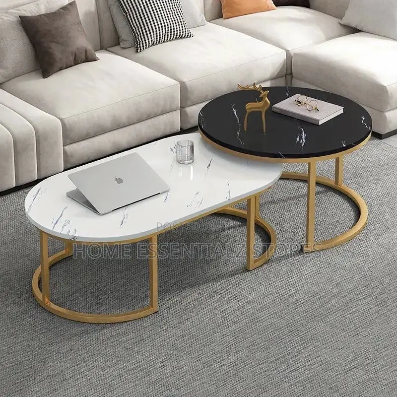 120cm Double Oval and Round Center Tables - Marble Centre Table