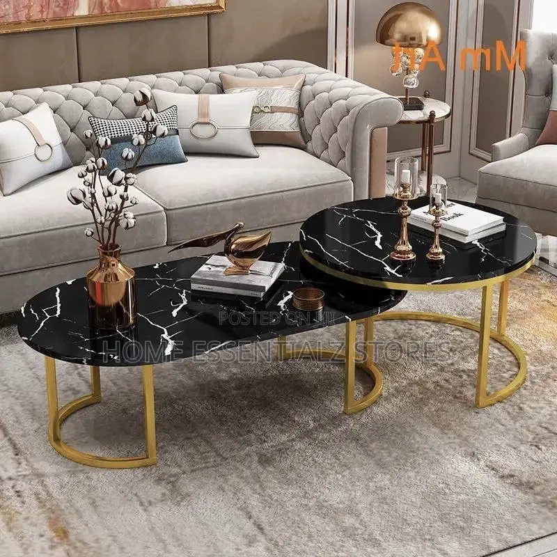 120cm Double Oval and Round Center Tables - Marble Centre Table