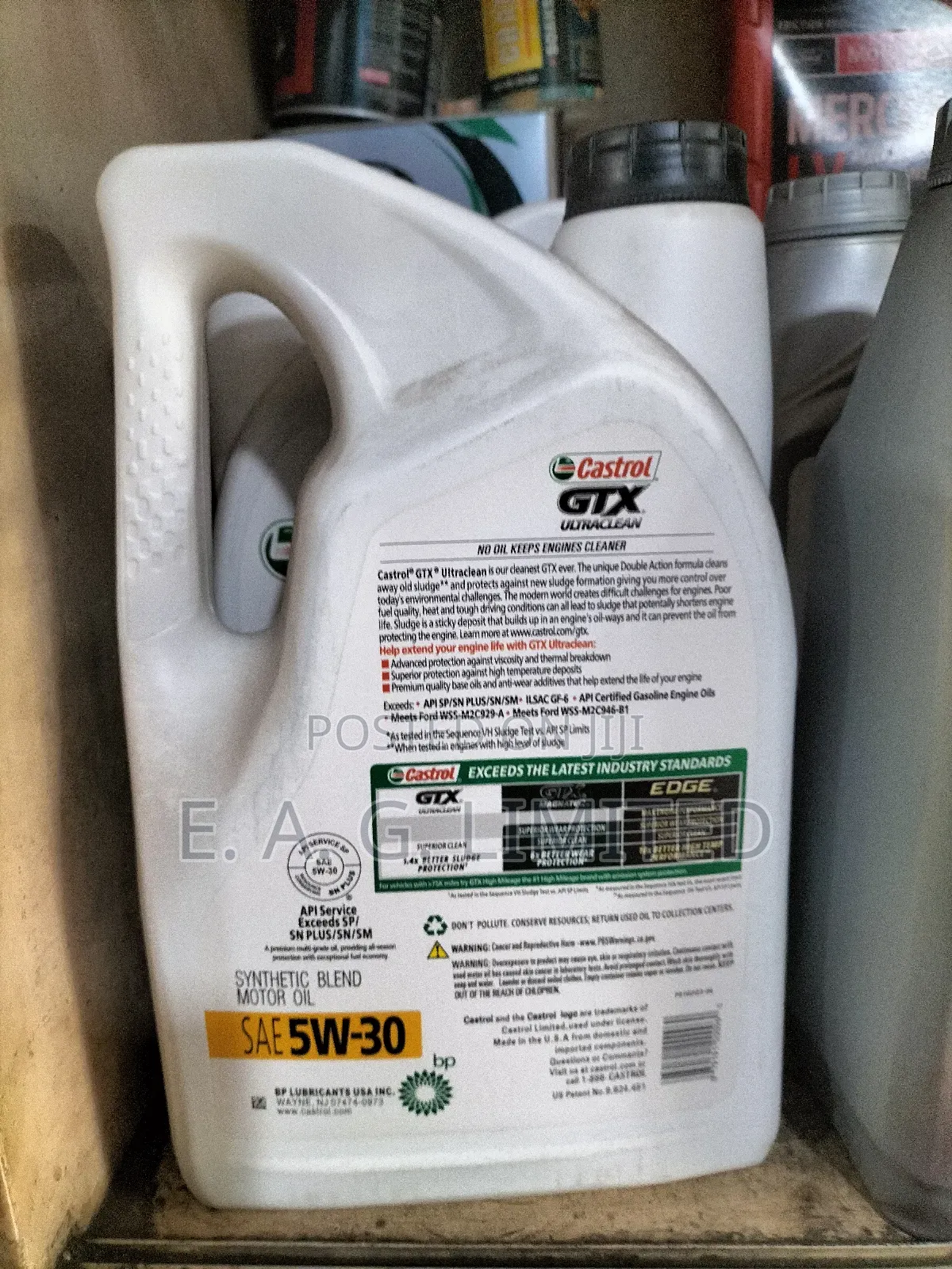 Castrol GTX Ultraclean Sae 5w-30 Synthetic Motor Oil, 4.73l.