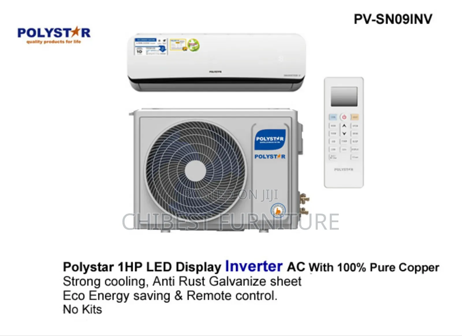 Brand New 1hp Polystar Split Air Conditioner.