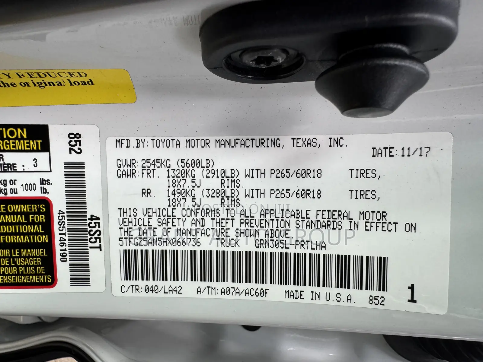 Toyota Tacoma Limited 2018 White