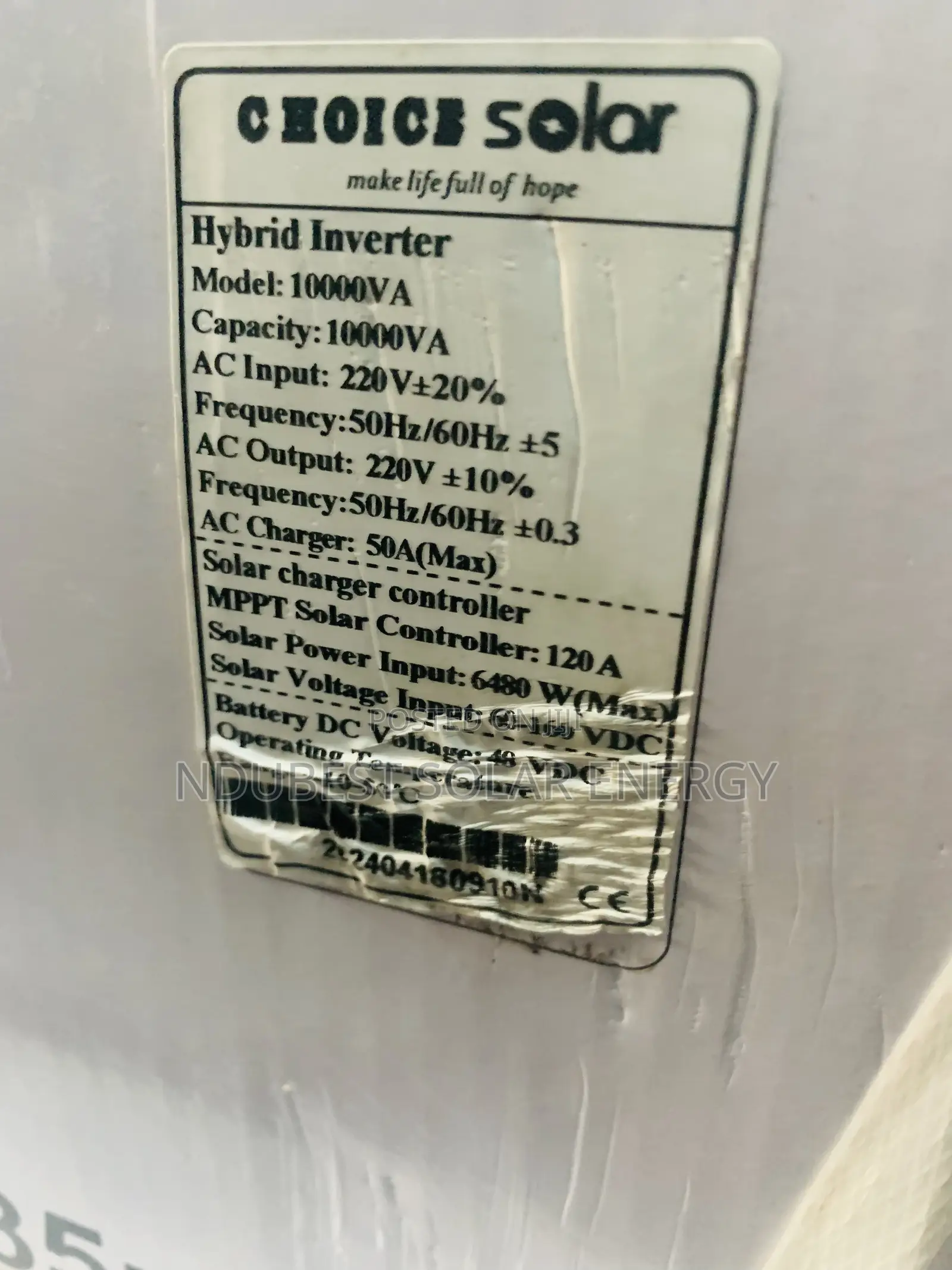 10kva 48v Choice Hybrid Solar Inverter