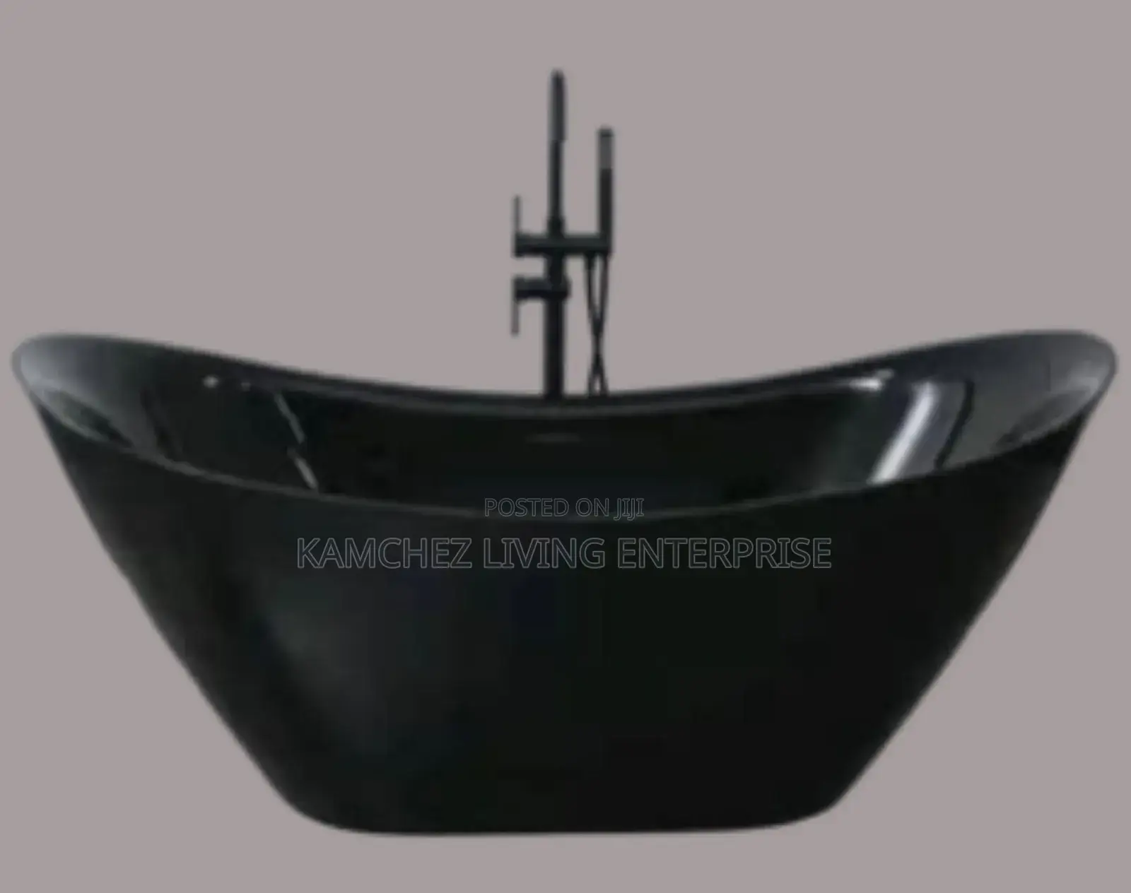 Luxury Black Oval Bathtub – 170cm Acrylic Build
