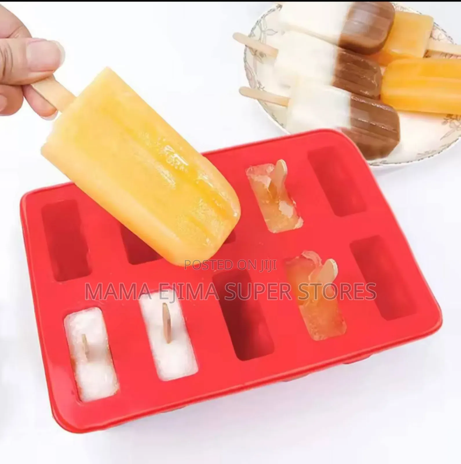 10 Cavity Popsicle Silicone Molds Food Grade Ice Pop Cream