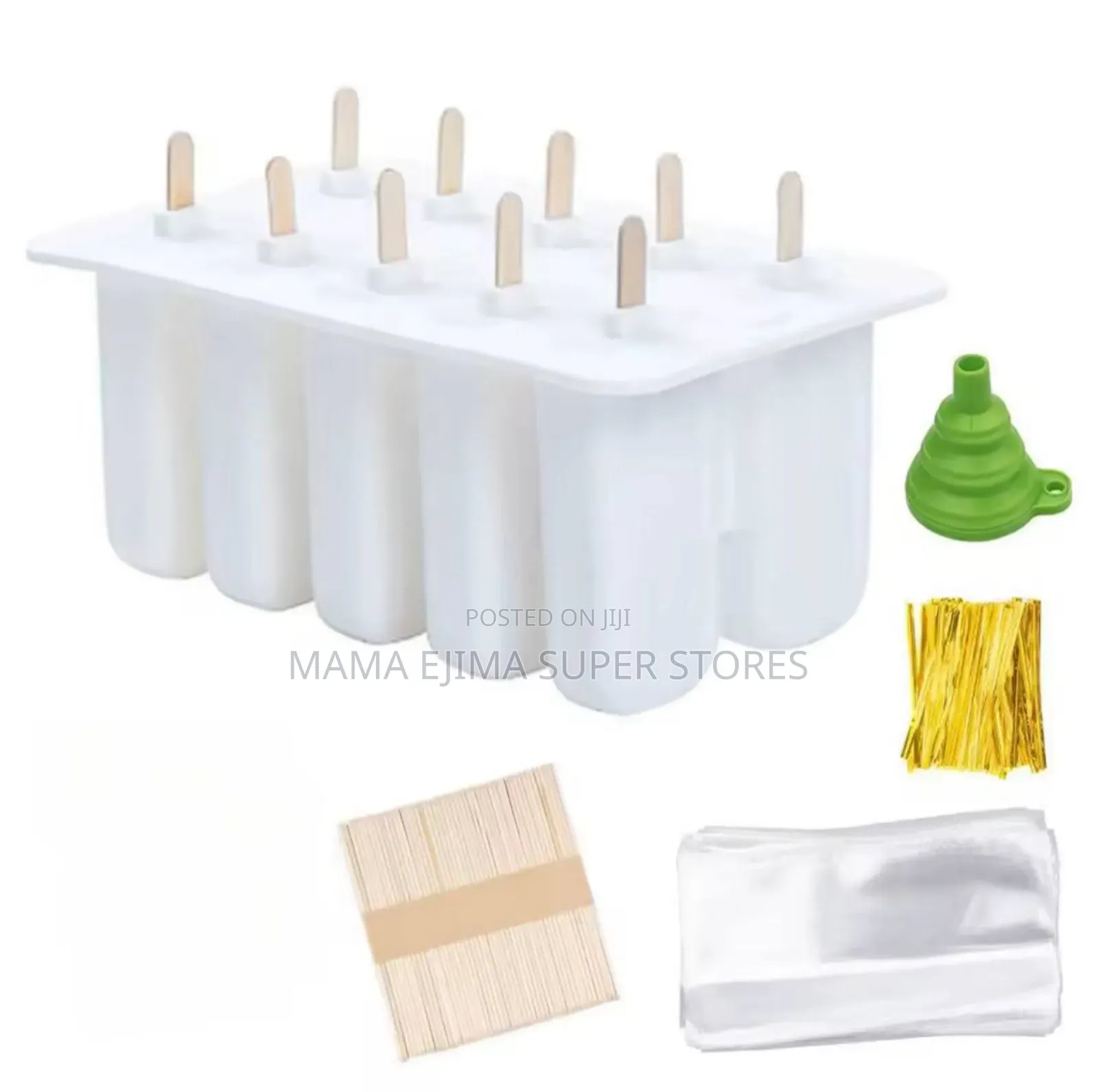 10 Cavity Popsicle Silicone Molds Food Grade Ice Pop Cream