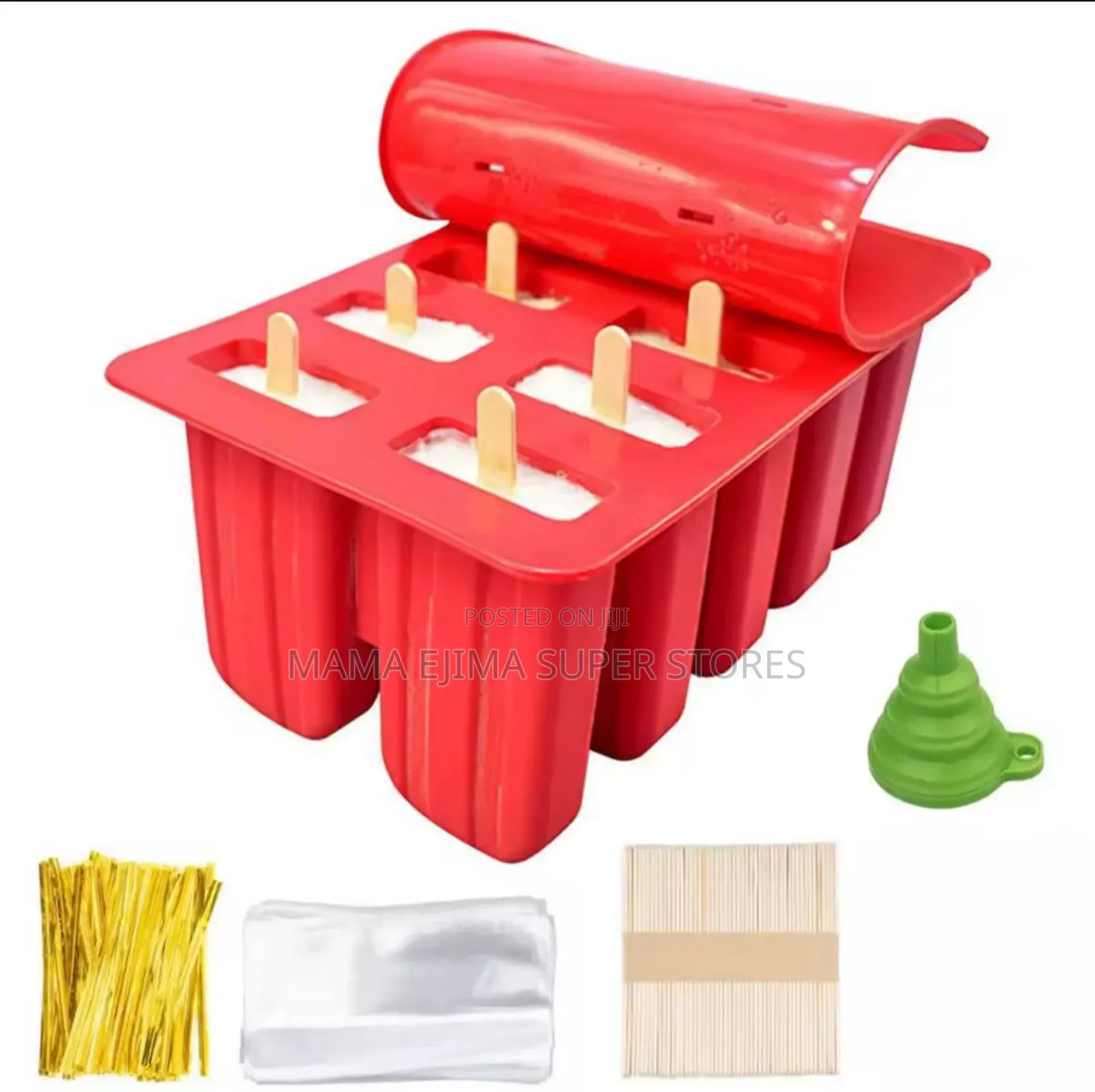 10 Cavity Popsicle Silicone Molds Food Grade Ice Pop Cream