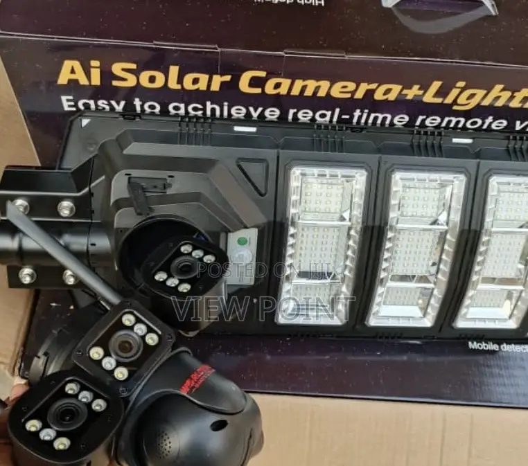 Solar Street Light With 3lens Cctv Surveillance Camera 8mp