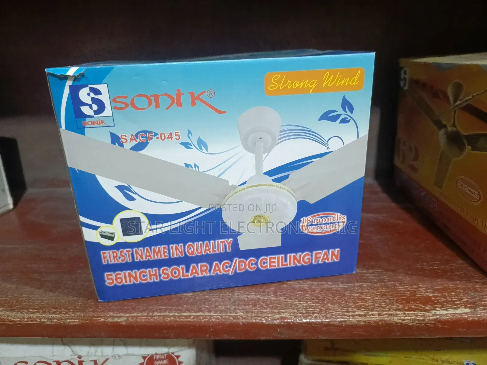 Dc Solar Ceiling Fan Sonik 56 Inches