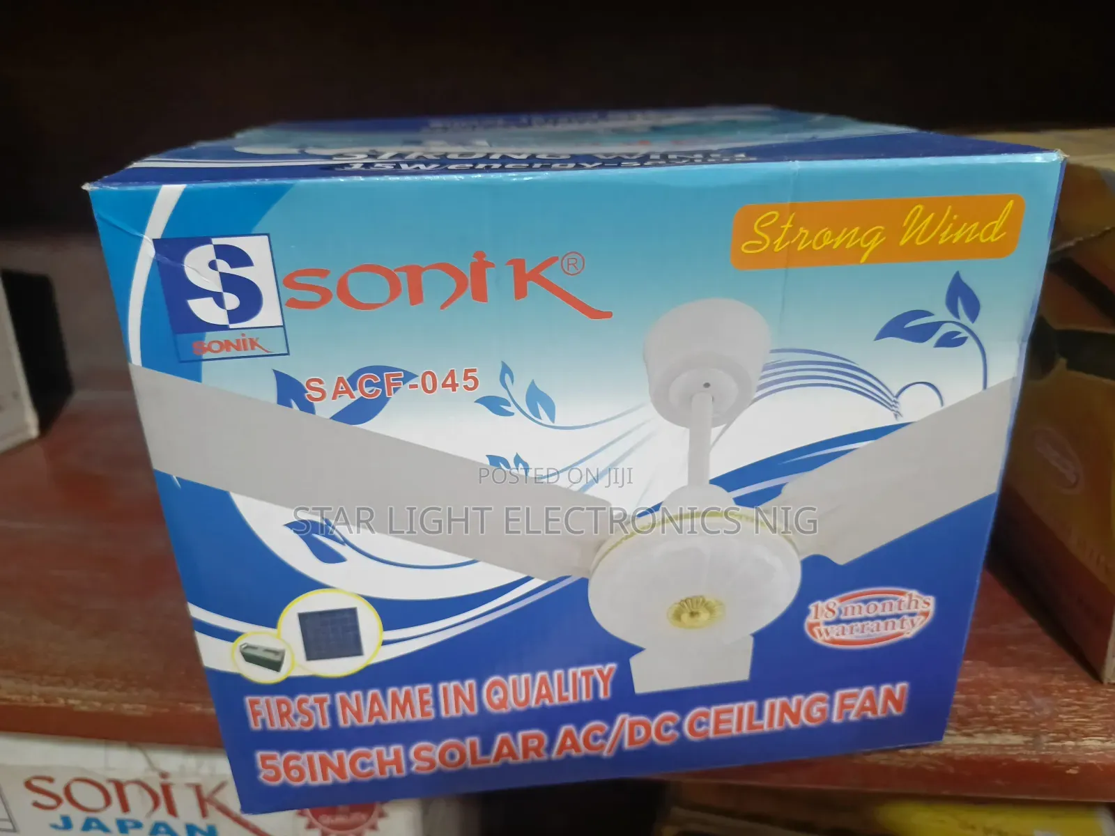 Dc Solar Ceiling Fan Sonik 56 Inches