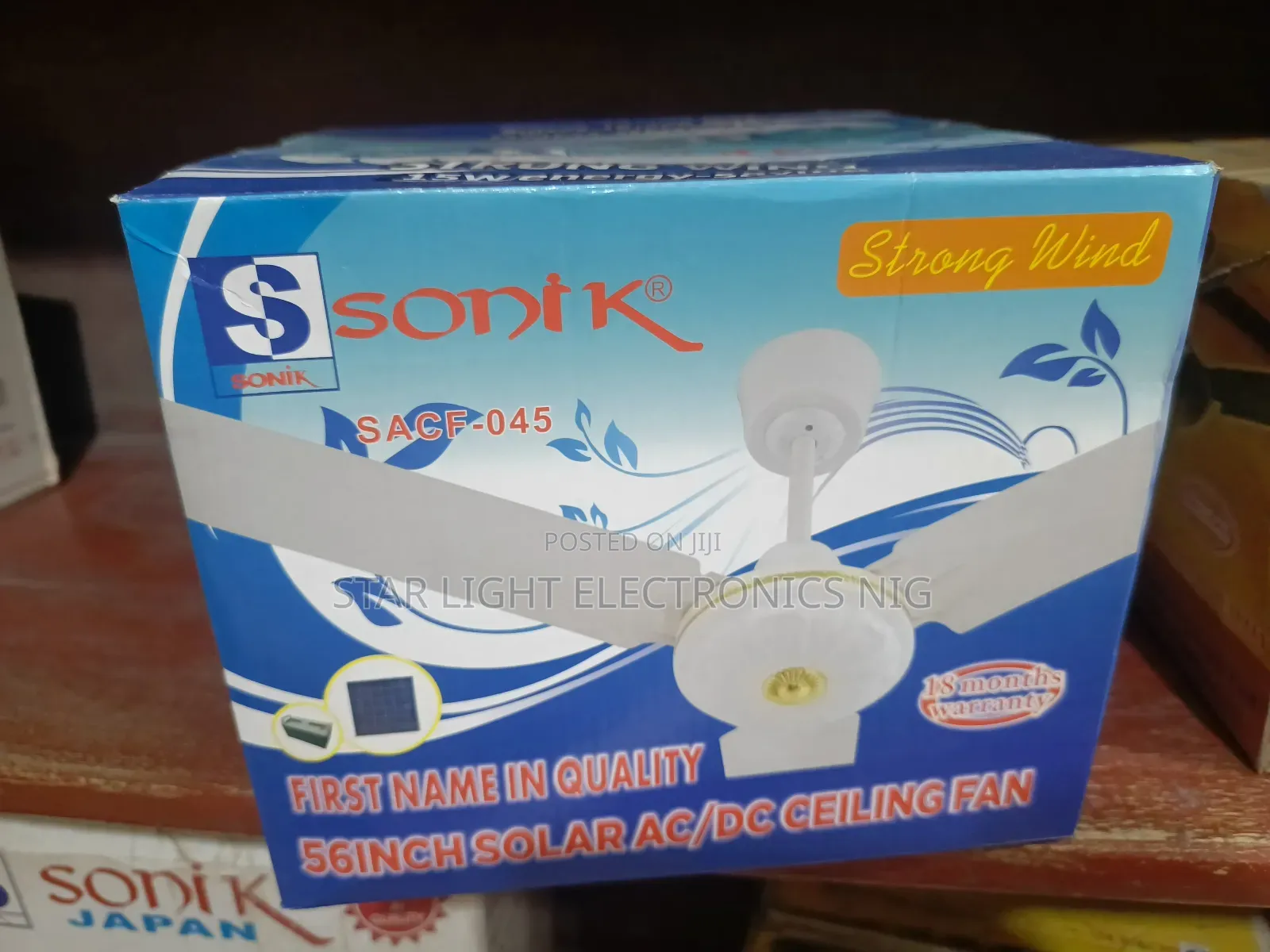 Dc Solar Ceiling Fan Sonik 56 Inches