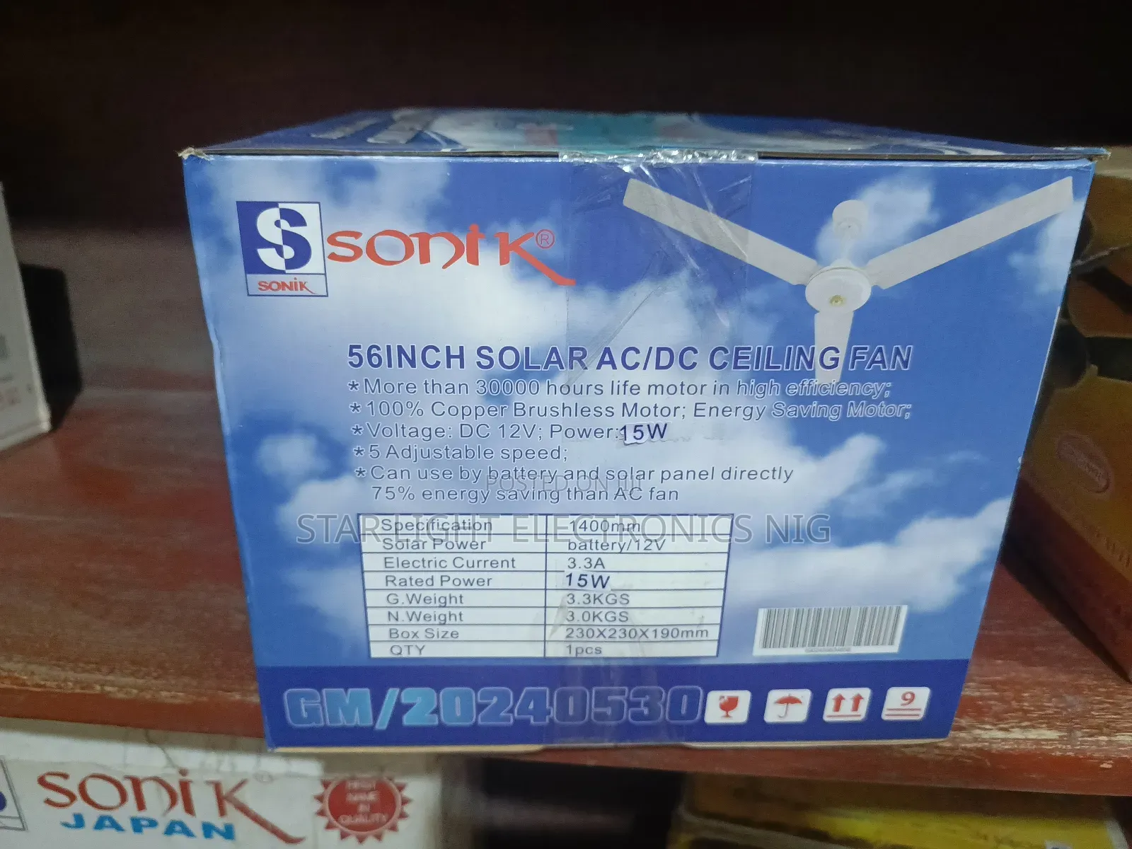 Dc Solar Ceiling Fan Sonik 56 Inches