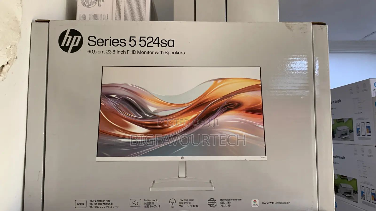 HP Series 5 23.8 Inch FHD Monitor With Speakers - 524sa