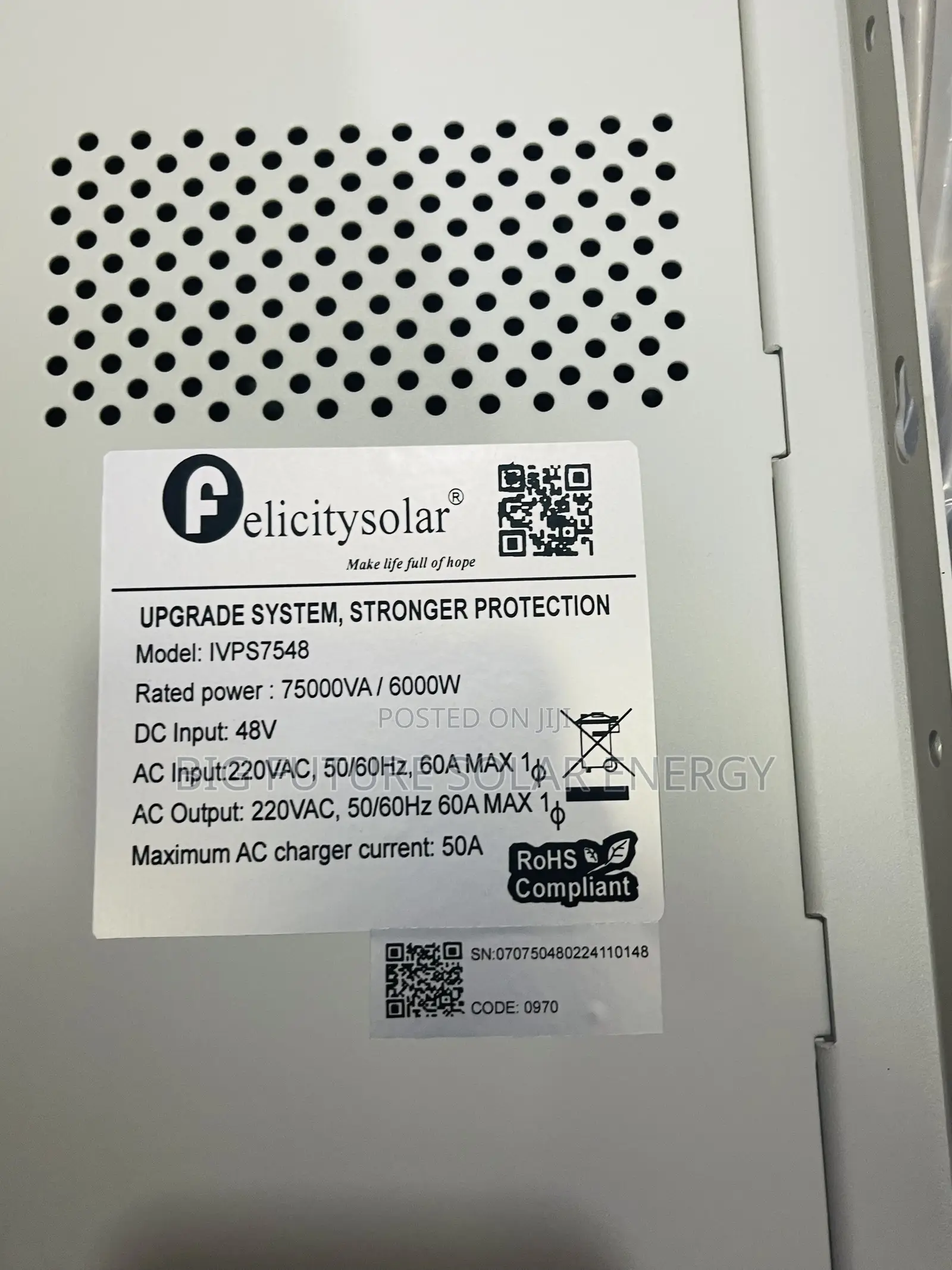 7.5kva Felicity Solar Inverter 48v