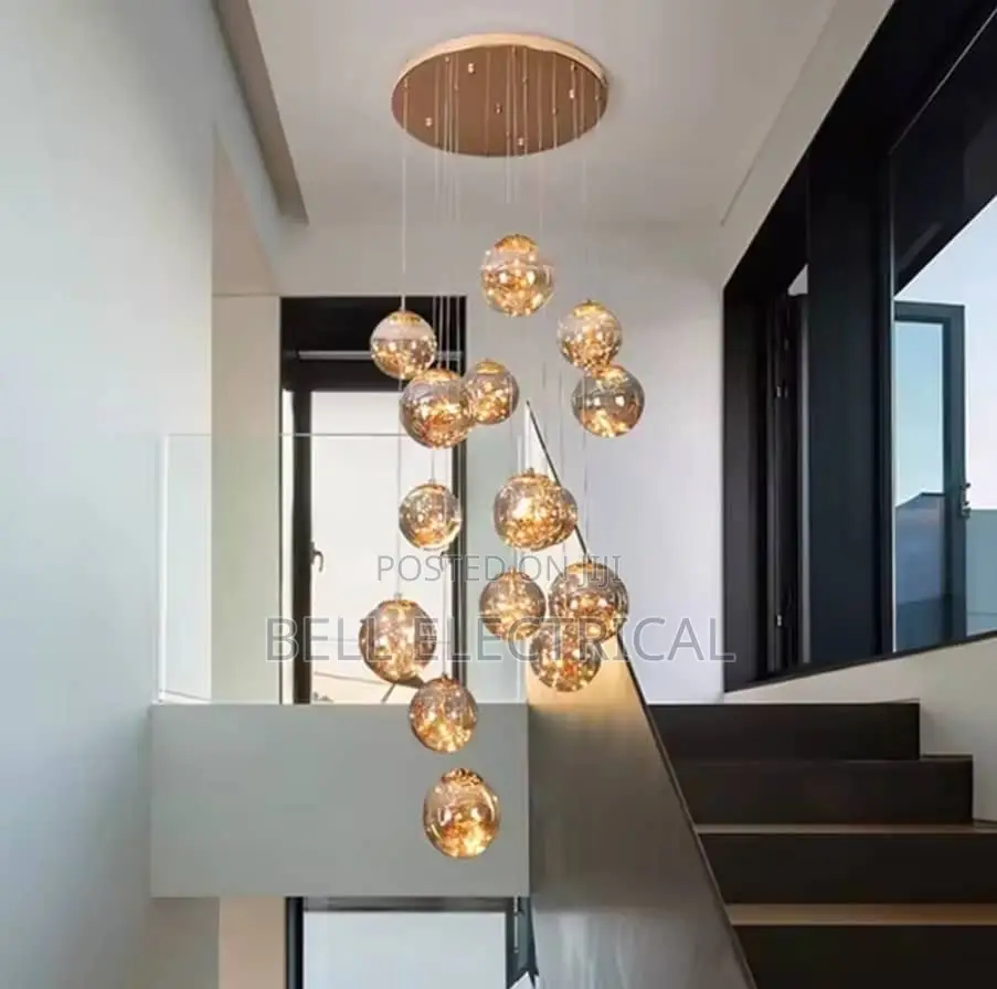 15 Drops Modern Glass Ball Led Pendant Lights