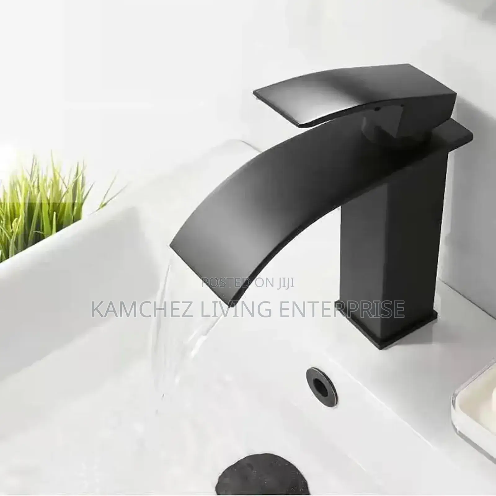 Black Waterfall Basin Mixer Tap – Hot Cold Control