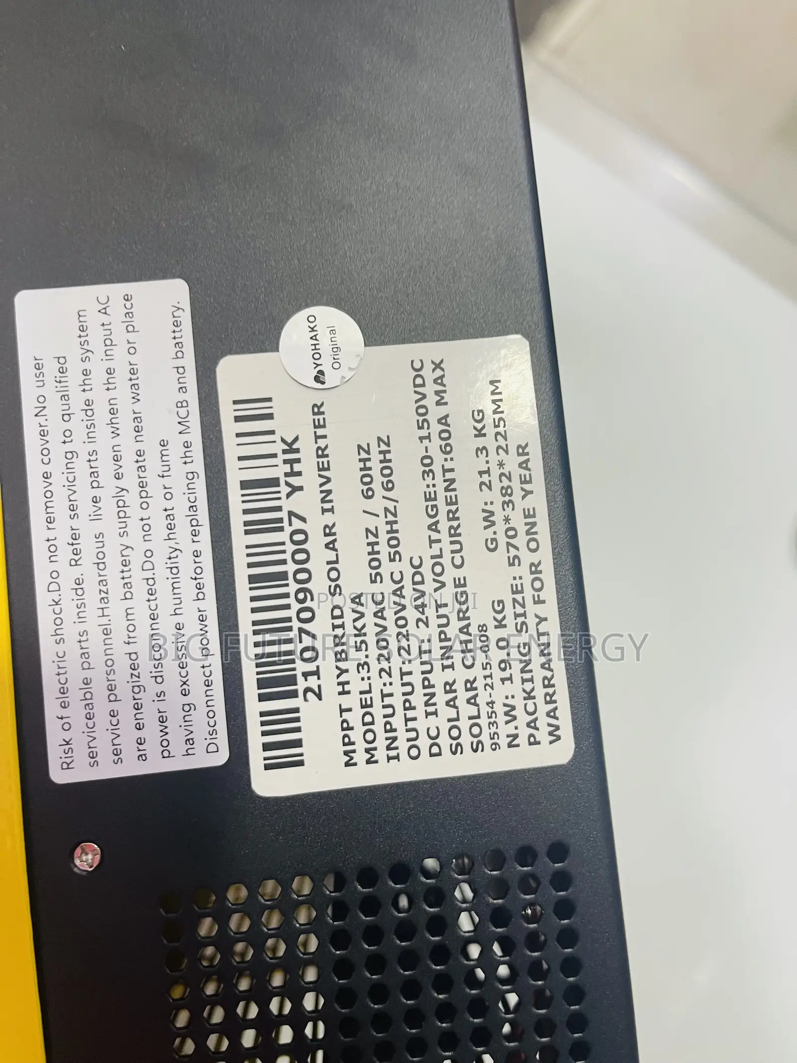 3.5kva Yohako Solar Hybrid Inverter 24v