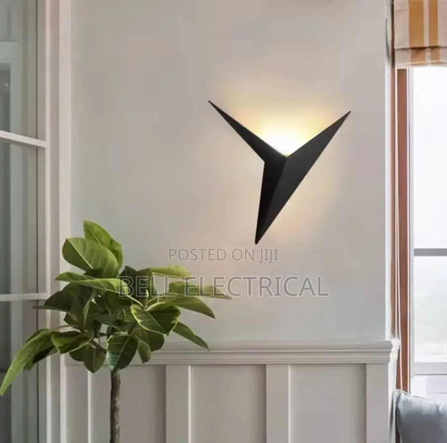 Black Led Wall Lamps Modern Triangle Shape Nordic Indoor