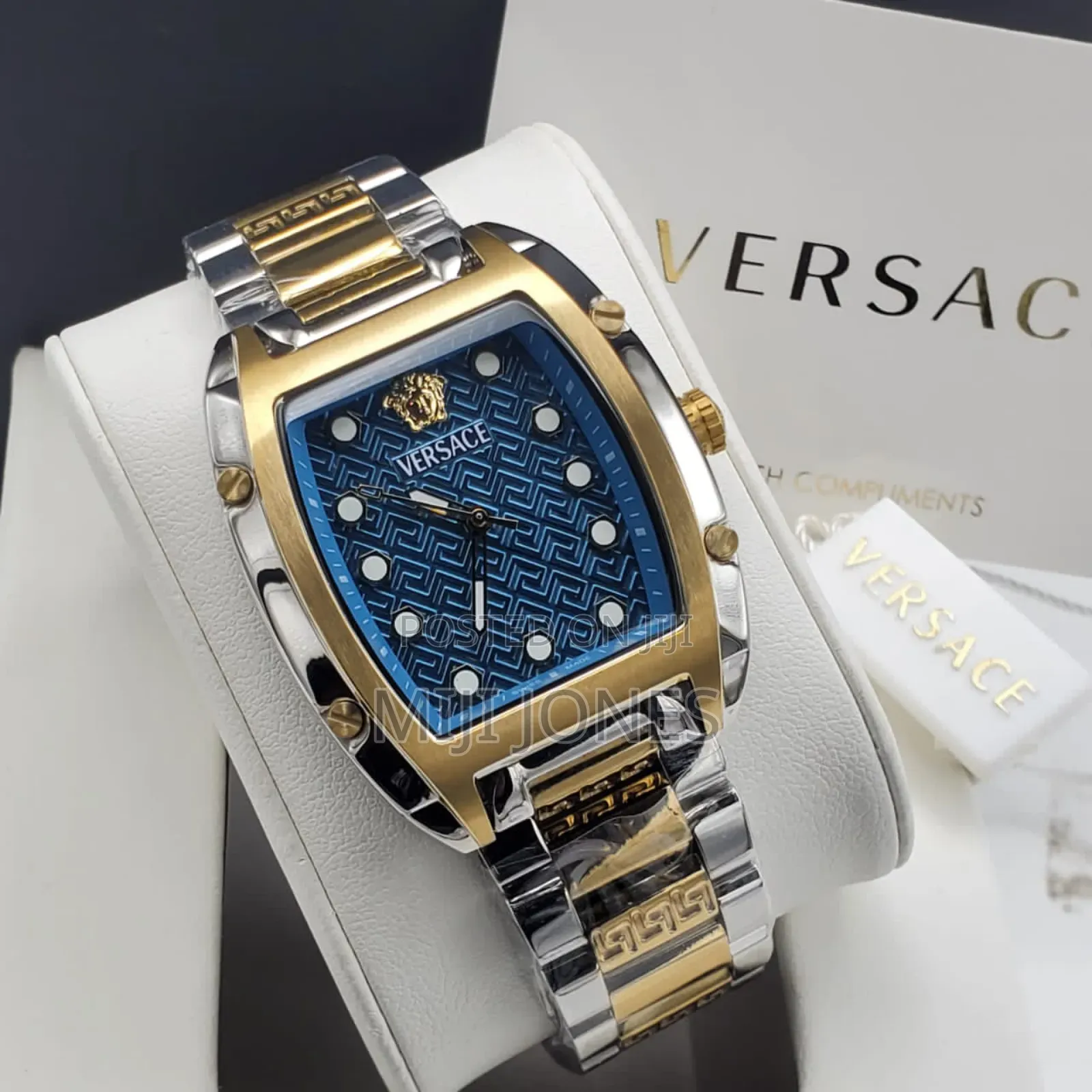 Versace Inspired Men's Watch - Stainless Steel Square Dial"