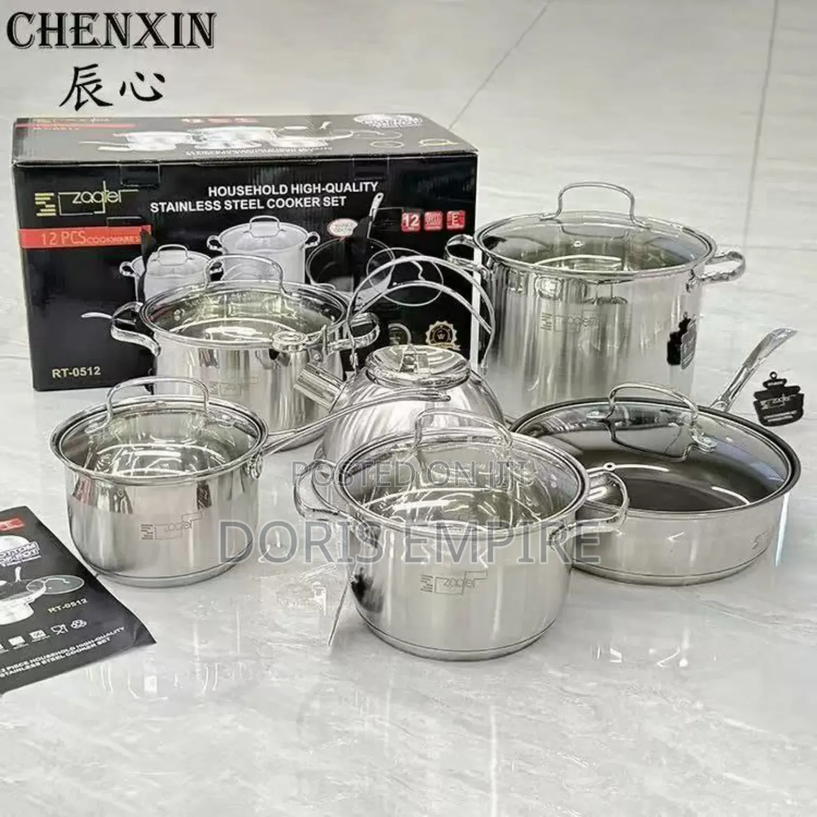 12pcs Stainless Cookware With Kettle Available