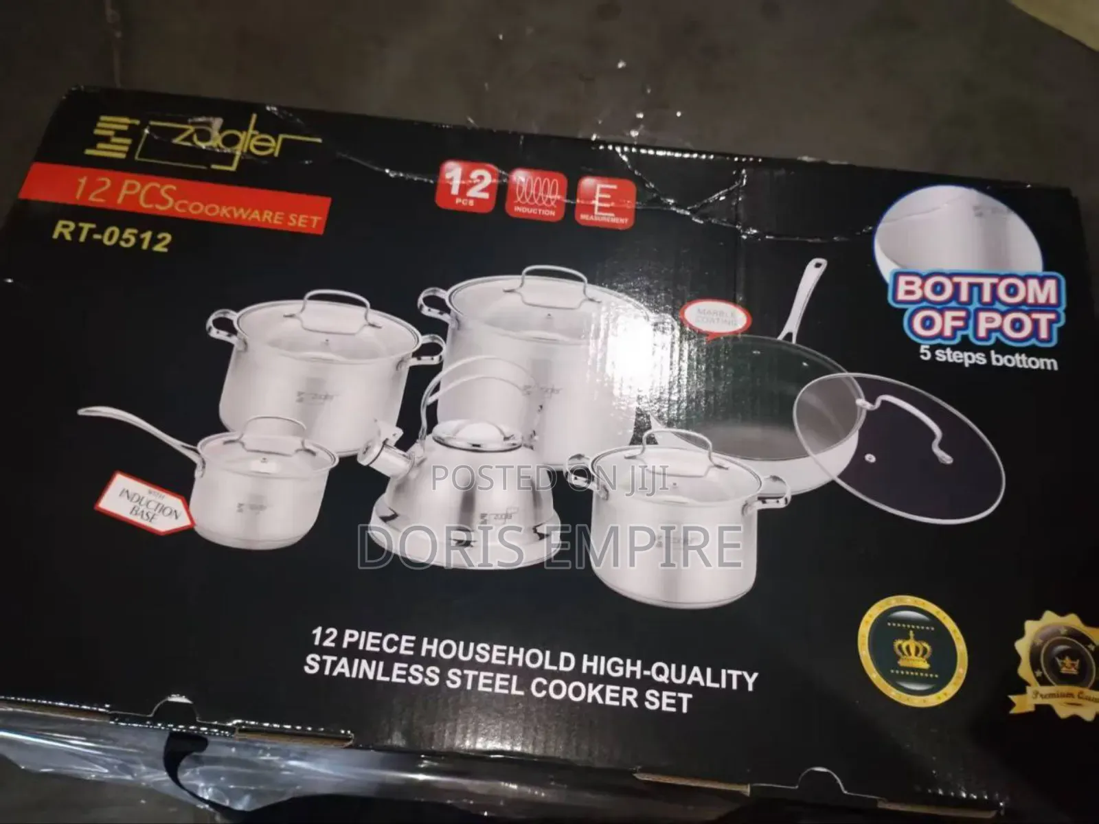 12pcs Stainless Cookware With Kettle Available