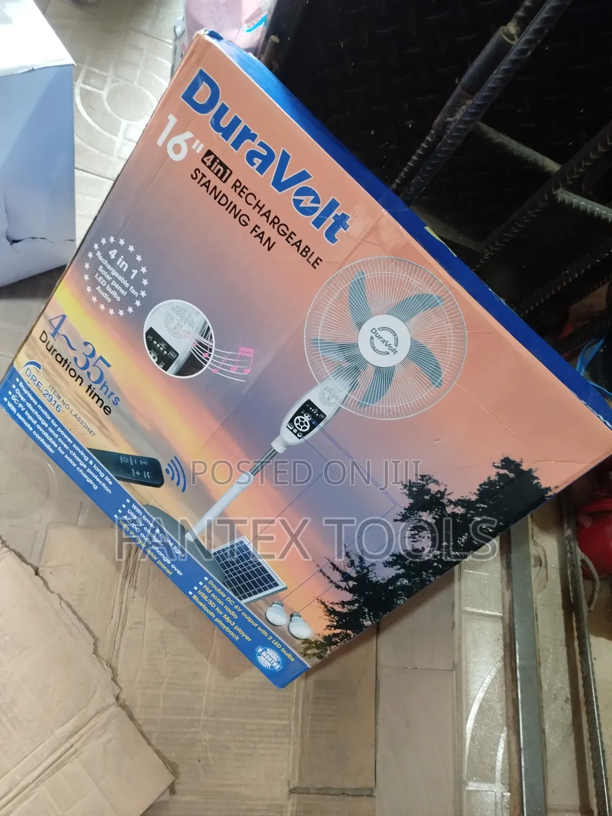 Rechargeable Fan 16" 4 in One.