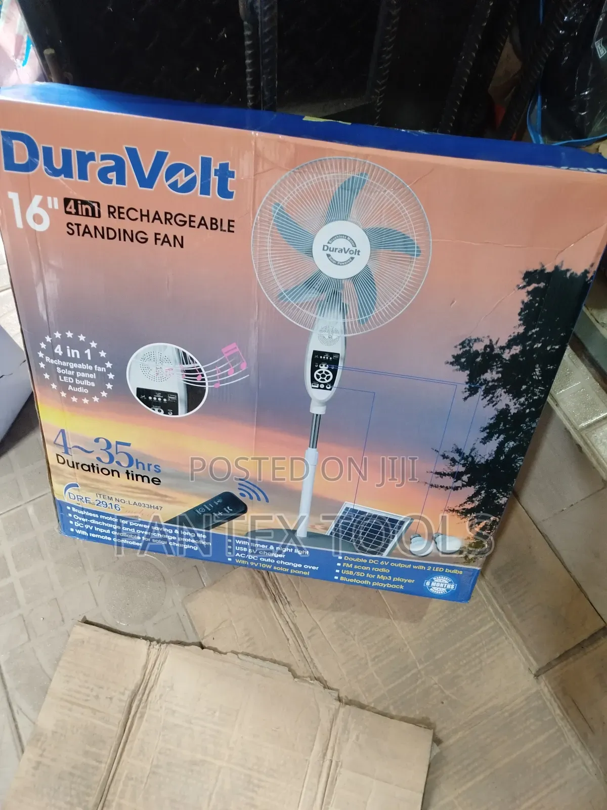 Rechargeable Fan 16" 4 in One.