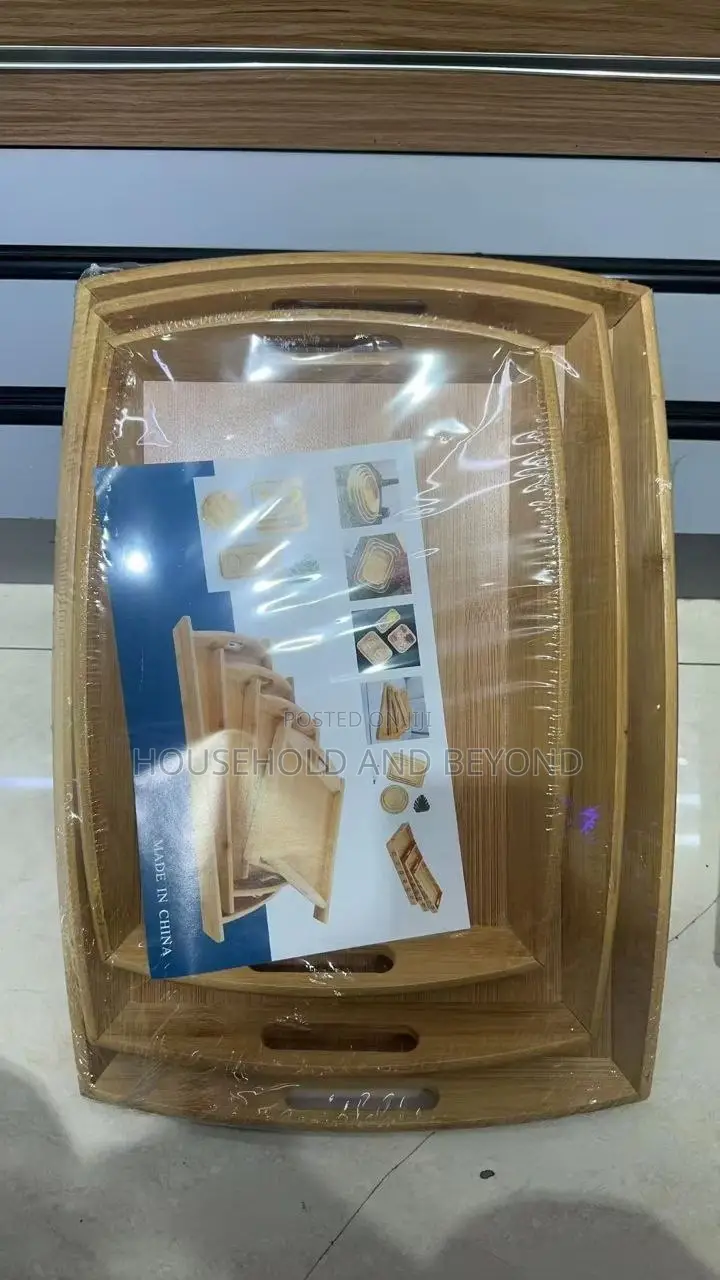 3 in 1 Bamboo Tray Wooden Restaurant Tray