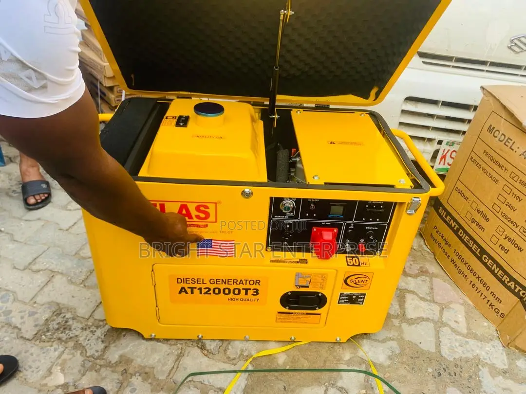 Atlas 12kva Soundproof Generator 100% Copper Wire