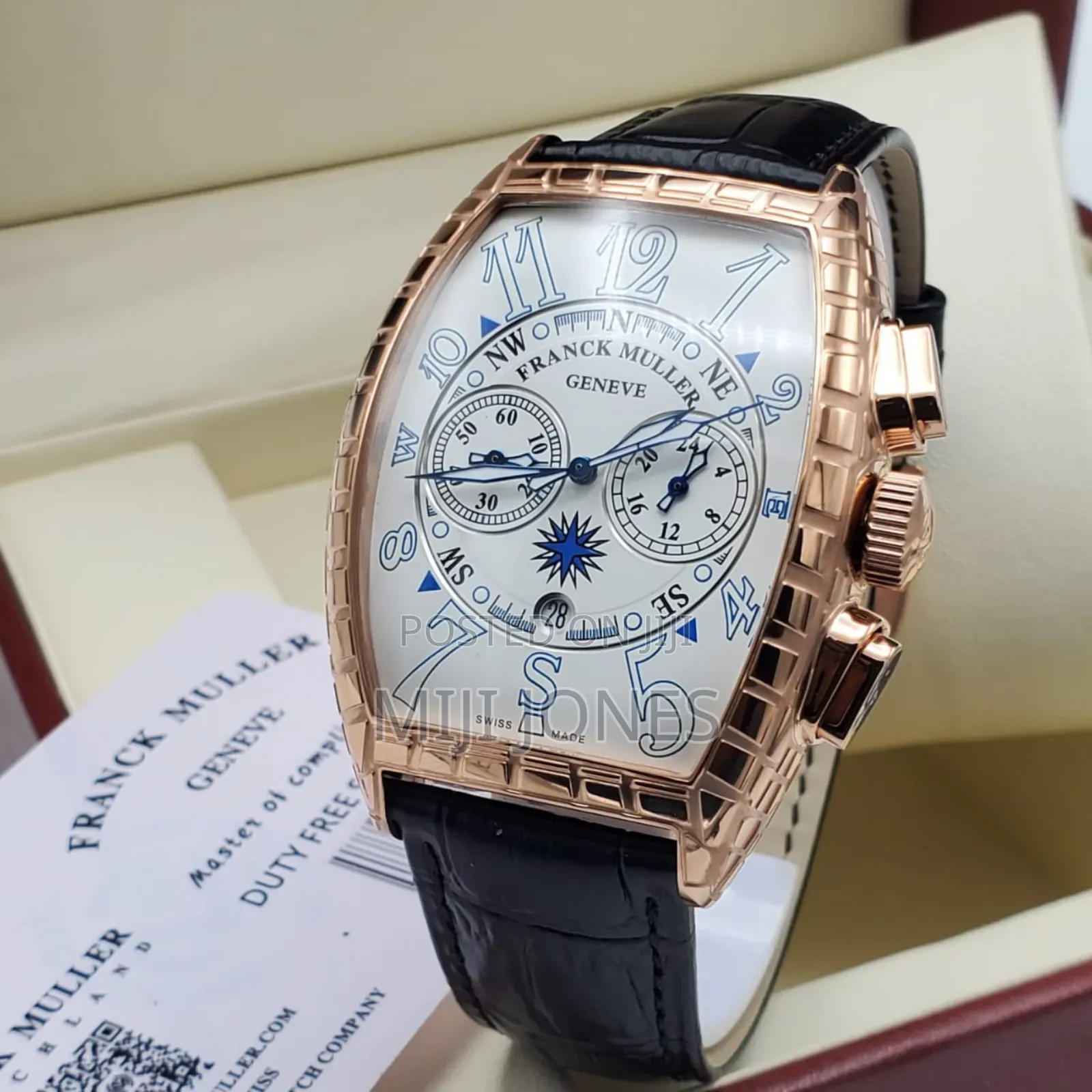 Franck Muller Inspired Mens Leather Watch