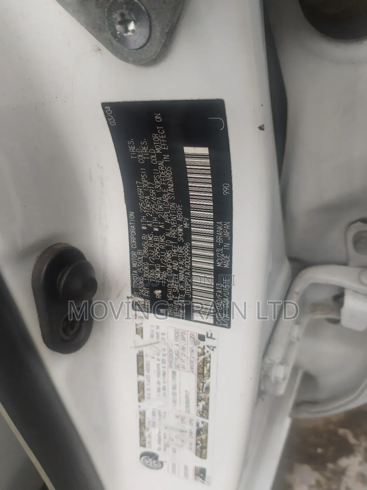 Toyota Highlander Limited V6 4x4 2004 White