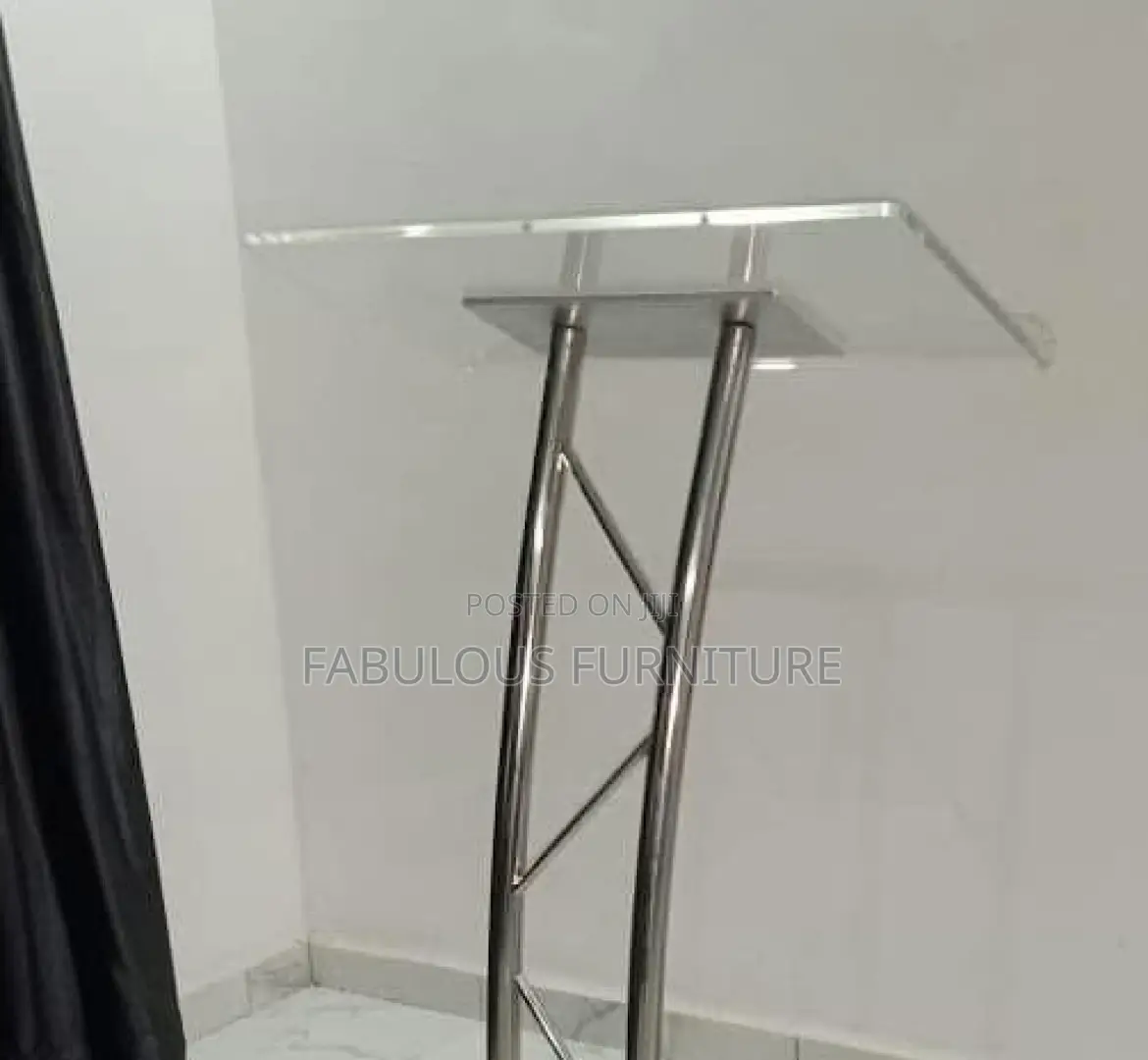 Acrylic Top Double Arc Curved Pulpit / Lectern /Podium Stand
