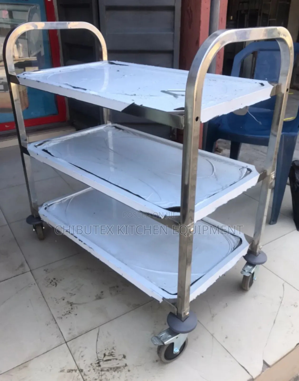 Industrial Stainless Food Trolley 3 Step