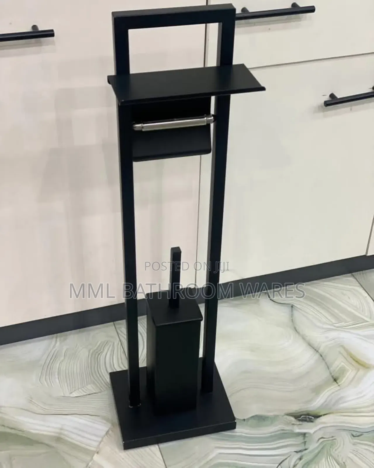 Freestanding Tissue Holder With Storage Rack Toilet Brush