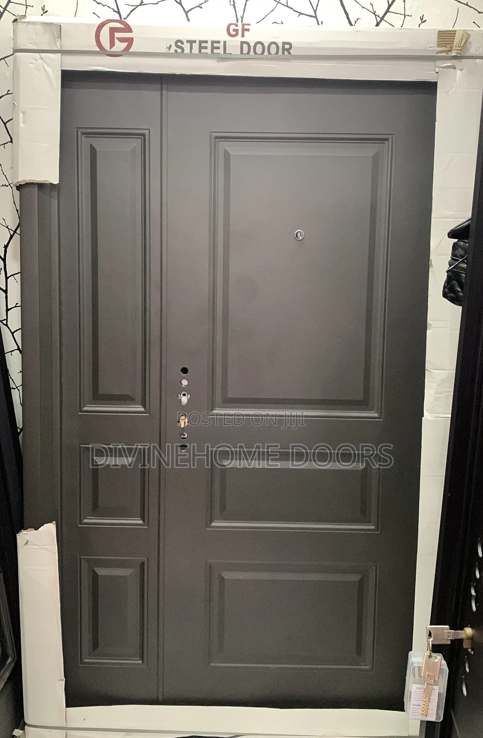 4ft Gray Mart Steel Door